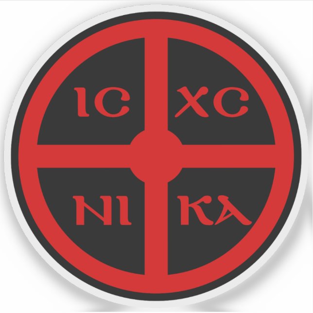 Sticker The ICXC NIKA Cross - Jesus Christ Symbol (red) (Devant)