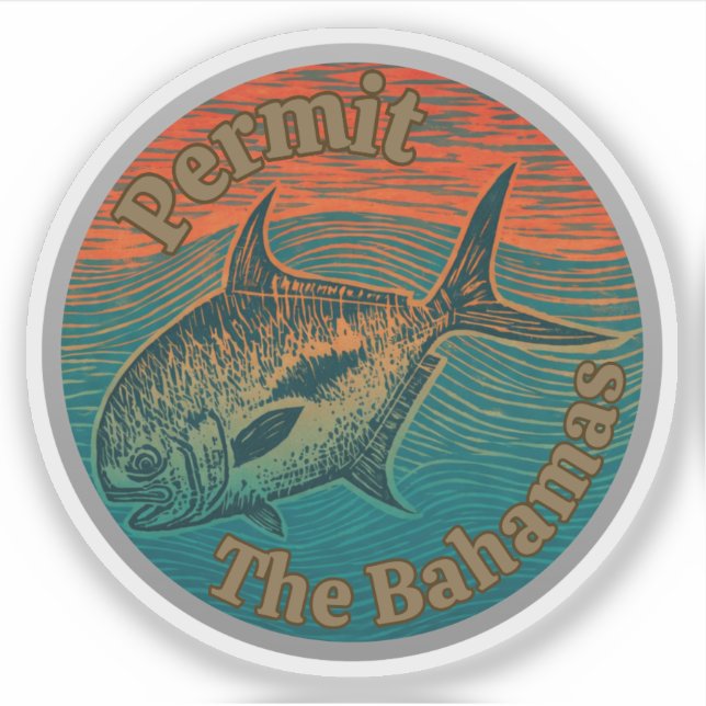 Sticker The permit game fish western Atlantic the bahamas  (Devant)