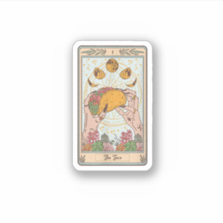 Sticker The Taco Tarot Card Funny Taco Lover Tacos Mexican