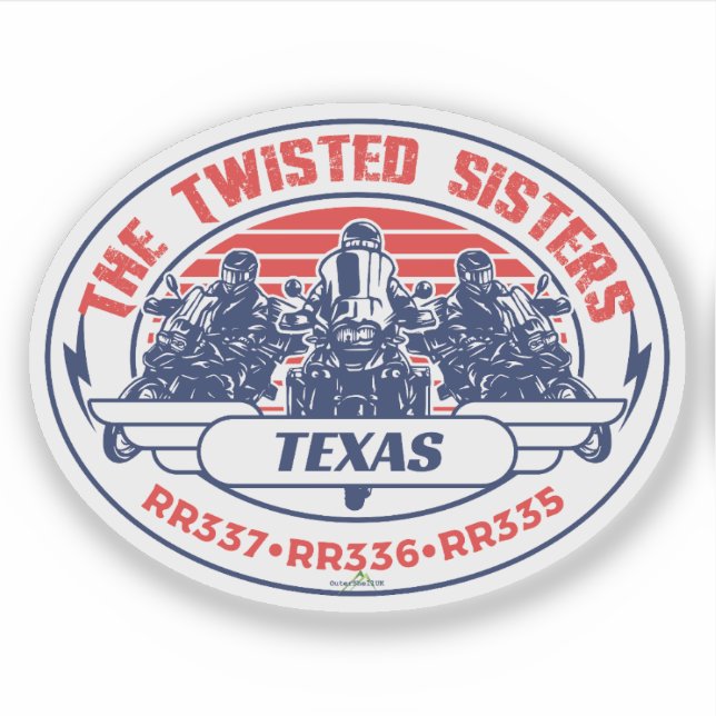 Sticker The Twisted Sisters Texas USA Motorcycle 01 (Devant)