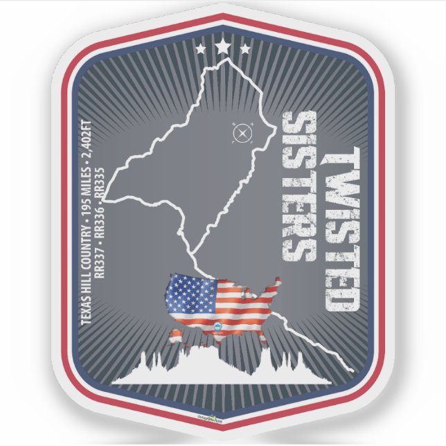 Sticker The Twisted Sisters Texas USA Motorcycle 02 (Devant)