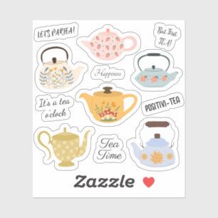Sticker Théières Vintage Amoureux du Thé Planificateur Buj