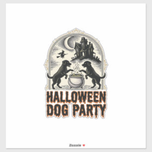 Sticker Thème de fête pour chien Halloween Chaudron de sor