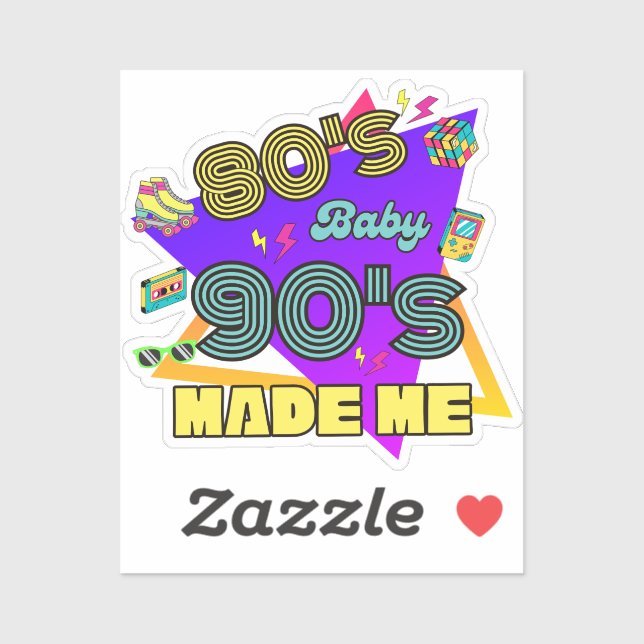 Sticker Thème de fille des années 80 (Feuille)