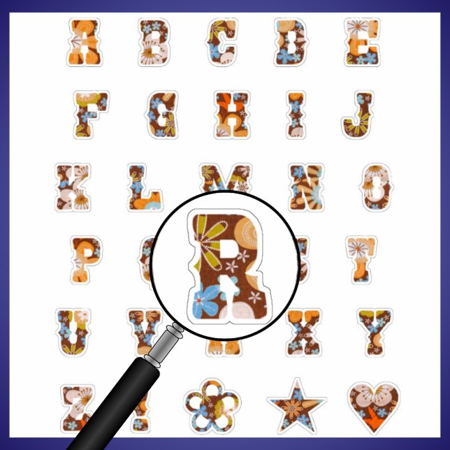 Sticker Thème occidental Monogramme floral | Lettres alpha (Créateur téléchargé)