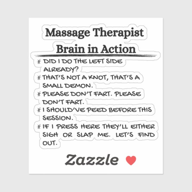 Sticker Thérapeute de massage drôle (Feuille)
