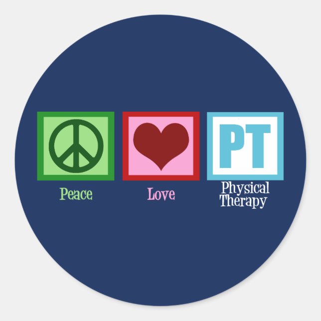 Sticker Thérapie physique Blue Peace Love (Devant)