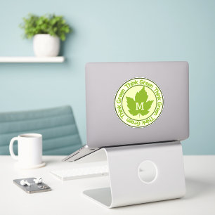 Sticker THINK GREEN, monogramme personnalisé