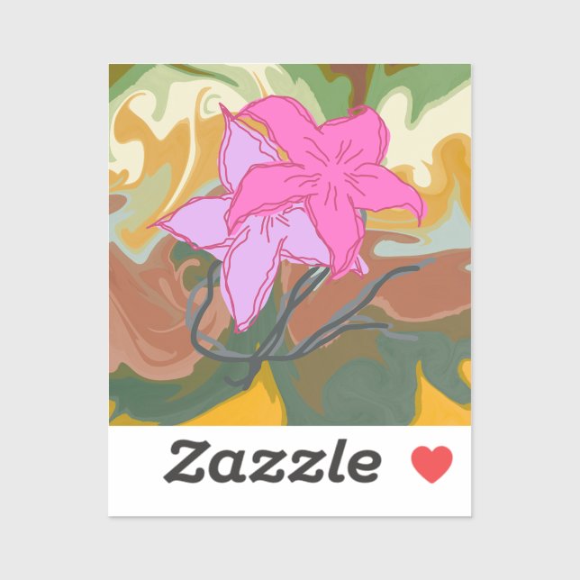 Sticker This abstract flower art design blends soft floral (Feuille)