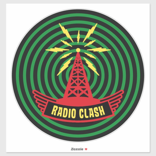 Sticker This Is Radio Clash On Pirate Satellite Parody (Feuille)
