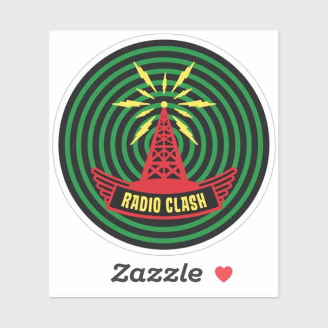 Sticker This Is Radio Clash On Pirate Satellite Parody (Feuille)