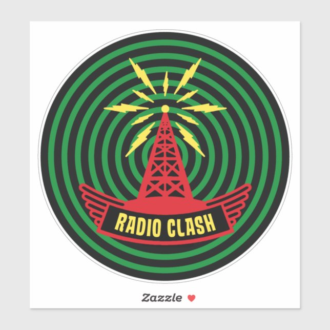 Sticker This Is Radio Clash On Pirate Satellite Parody (Feuille)