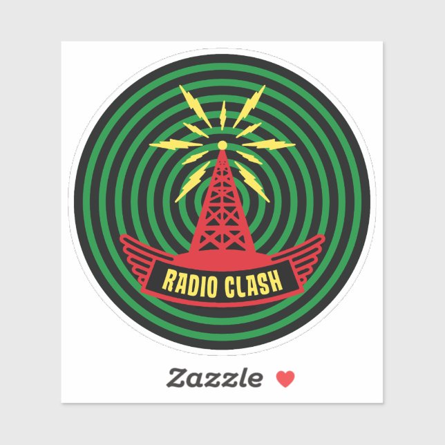 Sticker This Is Radio Clash On Pirate Satellite Parody (Feuille)