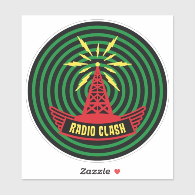 Sticker This Is Radio Clash On Pirate Satellite Parody (Feuille)