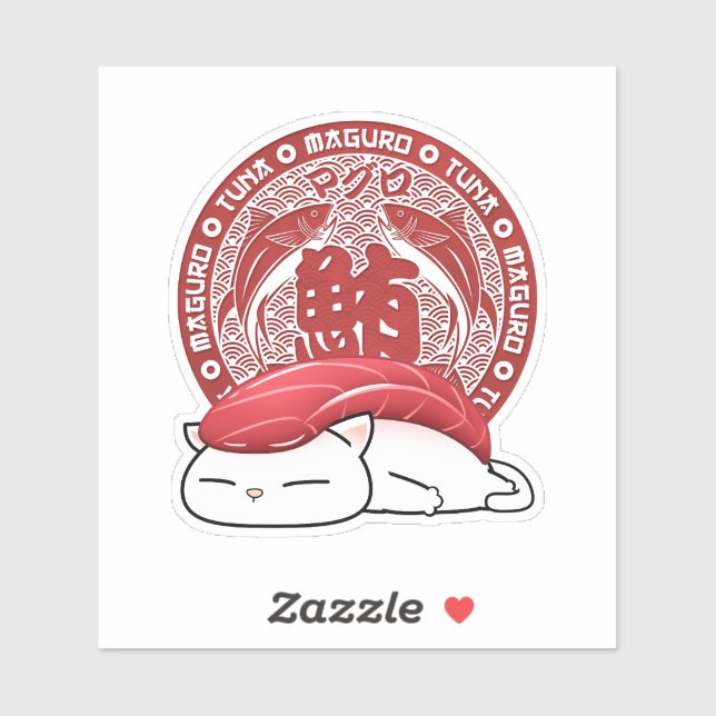 Sticker Thon de Maguro Sushi Chat (Feuille)
