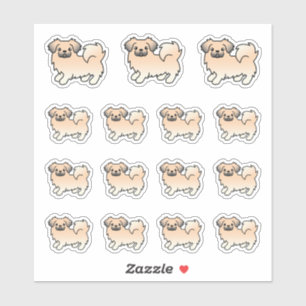 Sticker Tibétain Spaniel Crème Sable Chien de Dessin Animé