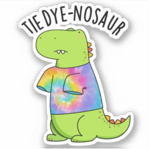 Sticker Tie-dye-nosaur Blague de Dinosaure Drôle
