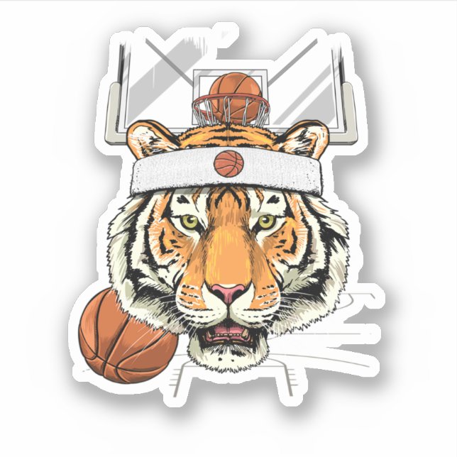Sticker Tiger Basketball Tiger Amateurs de basket-ball Lec (Devant)