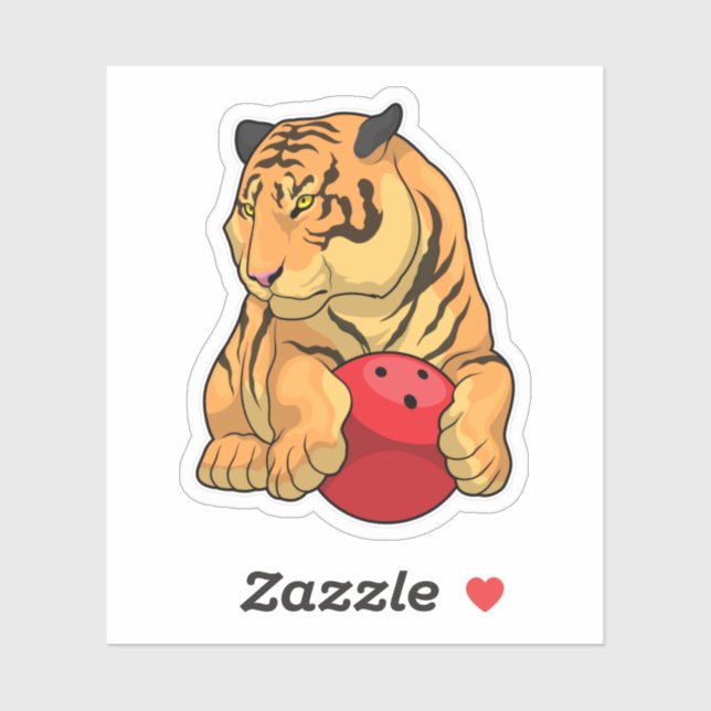 Sticker Tiger Bowling Bowling boule (Feuille)