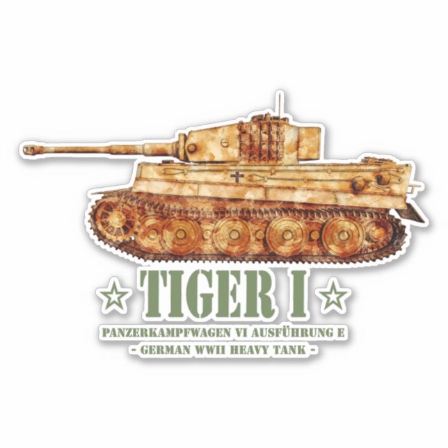 Sticker Tiger I World War Deux Allemand Lourd Tank Panzer  (Devant)