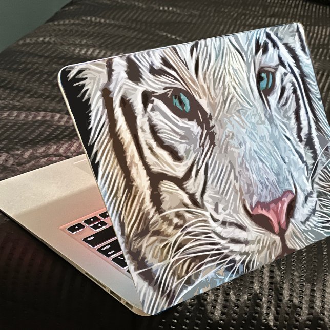 Sticker Tiger Noir et Blanc Moderne Ordinateur portable au (Créateur téléchargé)