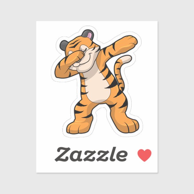 Sticker Tigre à Hip hop Dance Dab (Feuille)