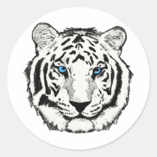 sticker tigre blanc