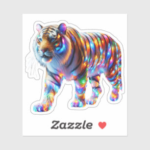 Sticker Tigre coloré - Art Verre Vibrant