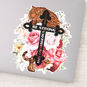 Sticker Tigre Coloré Soyez Fort Et Courageux