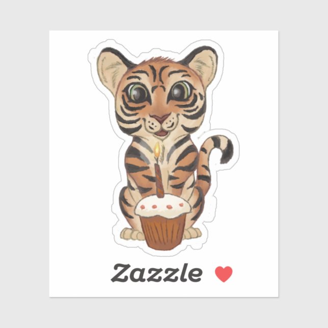 Sticker Tigre d'anniversaire (Feuille)