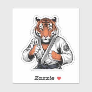 Sticker Tigre dans Jiu-Jitsu en tenue des arts martiaux An