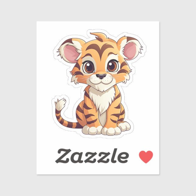 Sticker Tigre de dessin (Feuille)