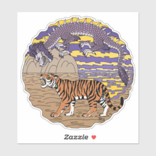 Sticker Tigre et dragon