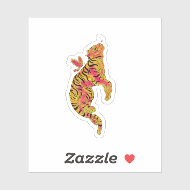 Sticker Tigre Néon Surréaliste (Feuille)