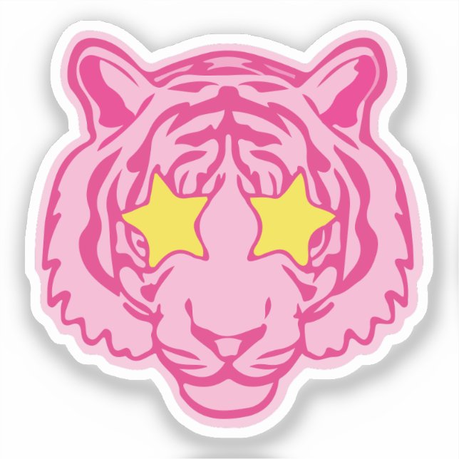Sticker Tigre rose (Recto)