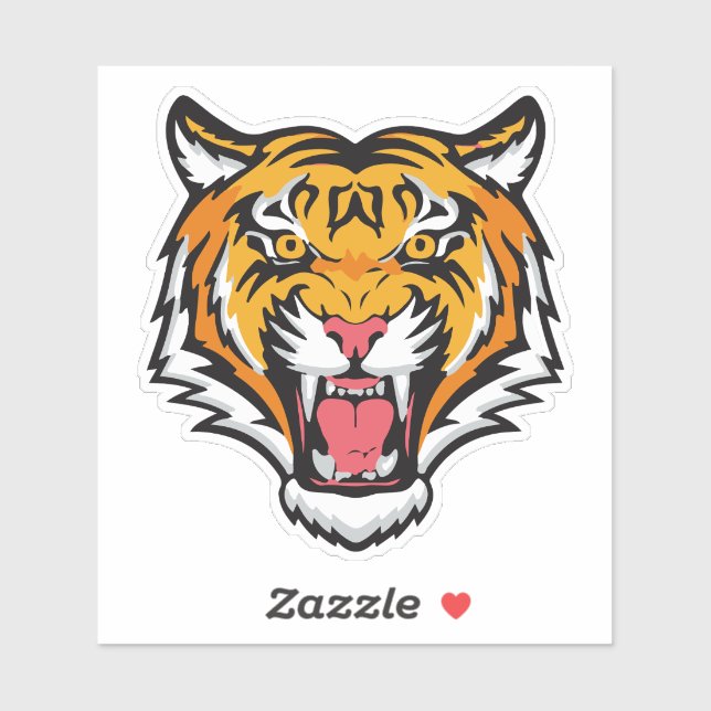 Sticker Tigre torche tête-25818 (Feuille)
