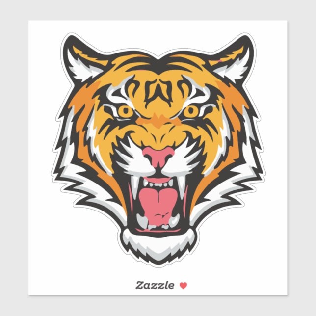 Sticker Tigre torche tête-25818 (Feuille)