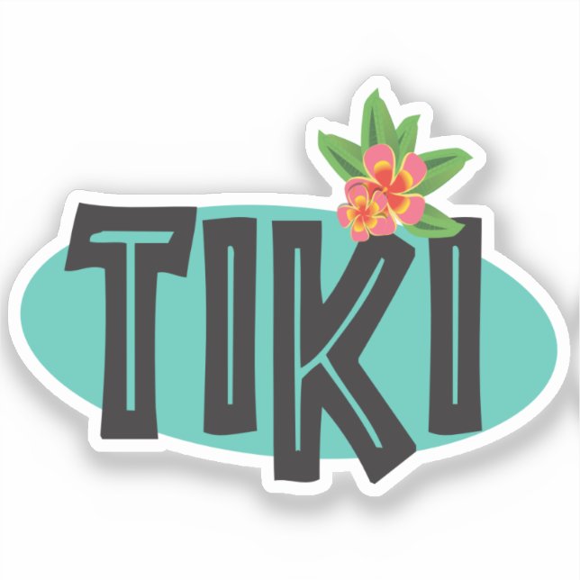 Sticker Tiki avec la fleur Hibiscus (Recto)