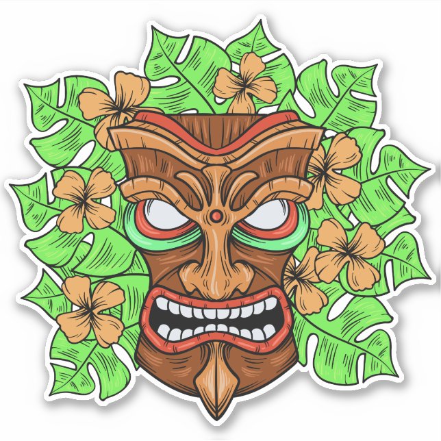 Sticker Tiki mask (Devant)