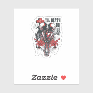 Sticker Till Death Do Us Part - Minimalist Skeleton Art Fo