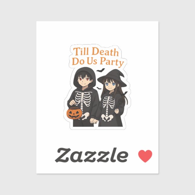 Sticker Till Death Do Us Party - Anime Halloween Couple Cl (Feuille)