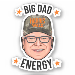 Sticker Tim Walz Big Dad Energy