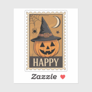 Sticker Timbre Chapeau de Sorcière Citrouille « Happy Hall