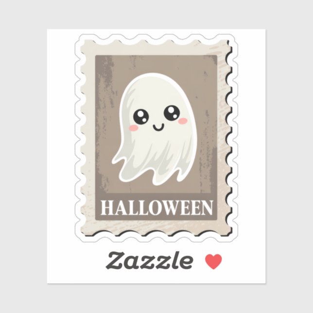 Sticker Timbre-poste mignon "Halloween" fantôme (Feuille)