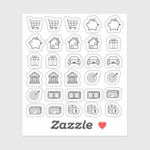 Sticker Tiny Everyday Icons Mini Planificateur de Budget F