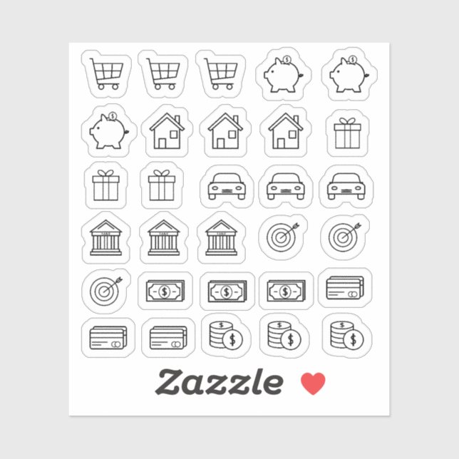 Sticker Tiny Everyday Icons Mini Planificateur de Budget F (Feuille)