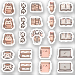 Sticker Tiny latte study time