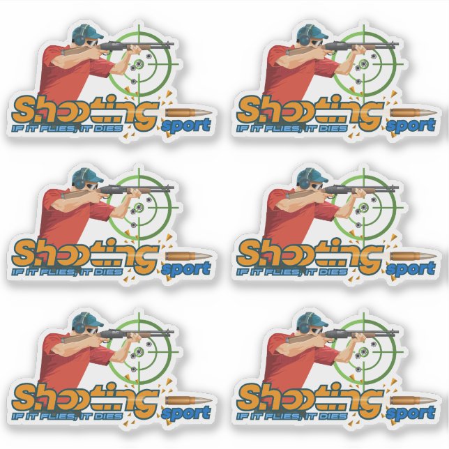 Sticker Tir sportif | 6" x 6"- Transparent brillant (Devant)