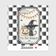 "Tis Season Happy Halloween Checkerboard