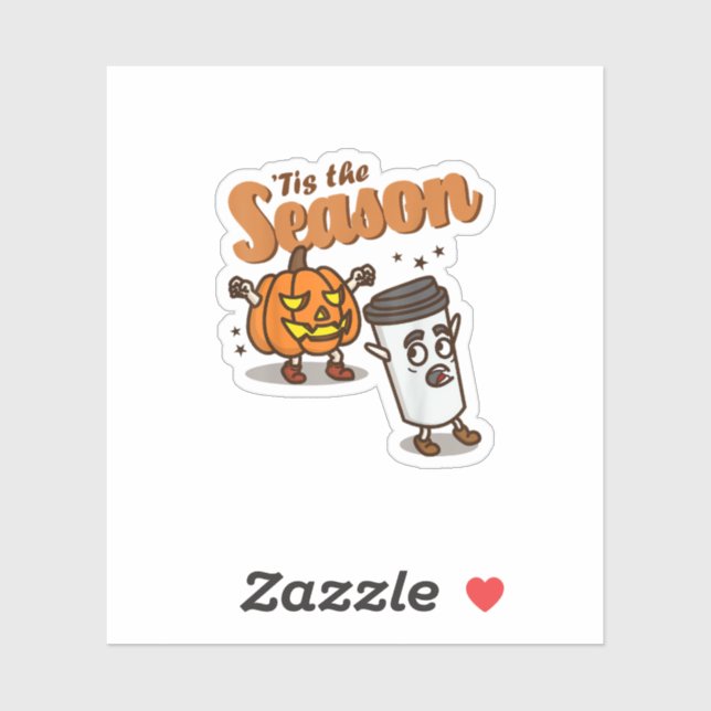 Sticker Tis The Season Hate Pumpkin Spice Latte Halloween  (Feuille)